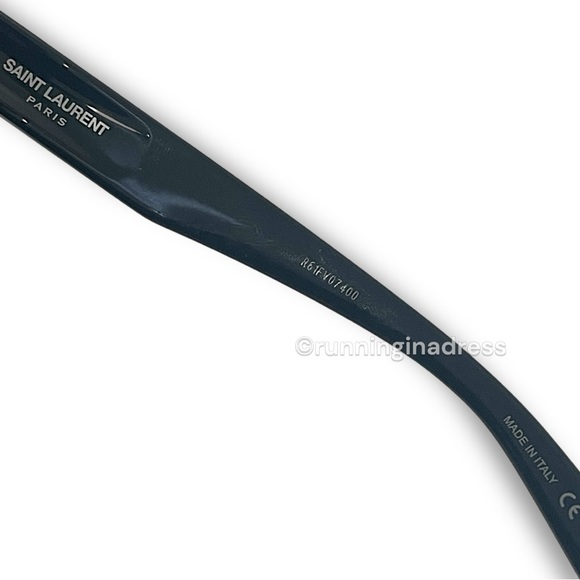 New In Case Saint Laurent Cat Eye Sunglasses In Black With Silver Logo SL 641 - Picture 15 of 16